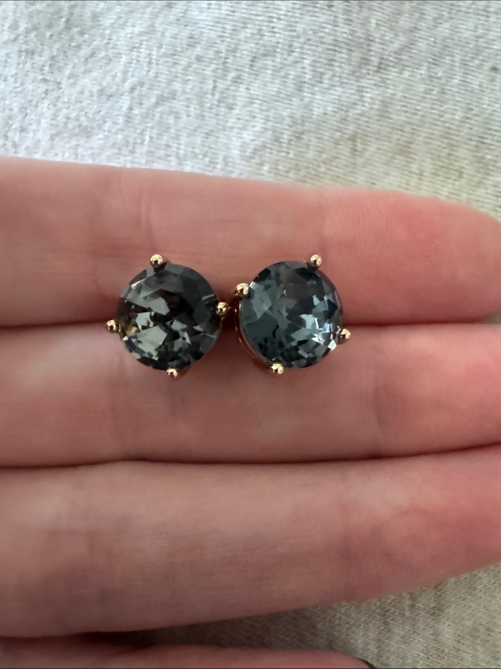 kate spade Gold-Tone Smoky Crystal Stud Earrings